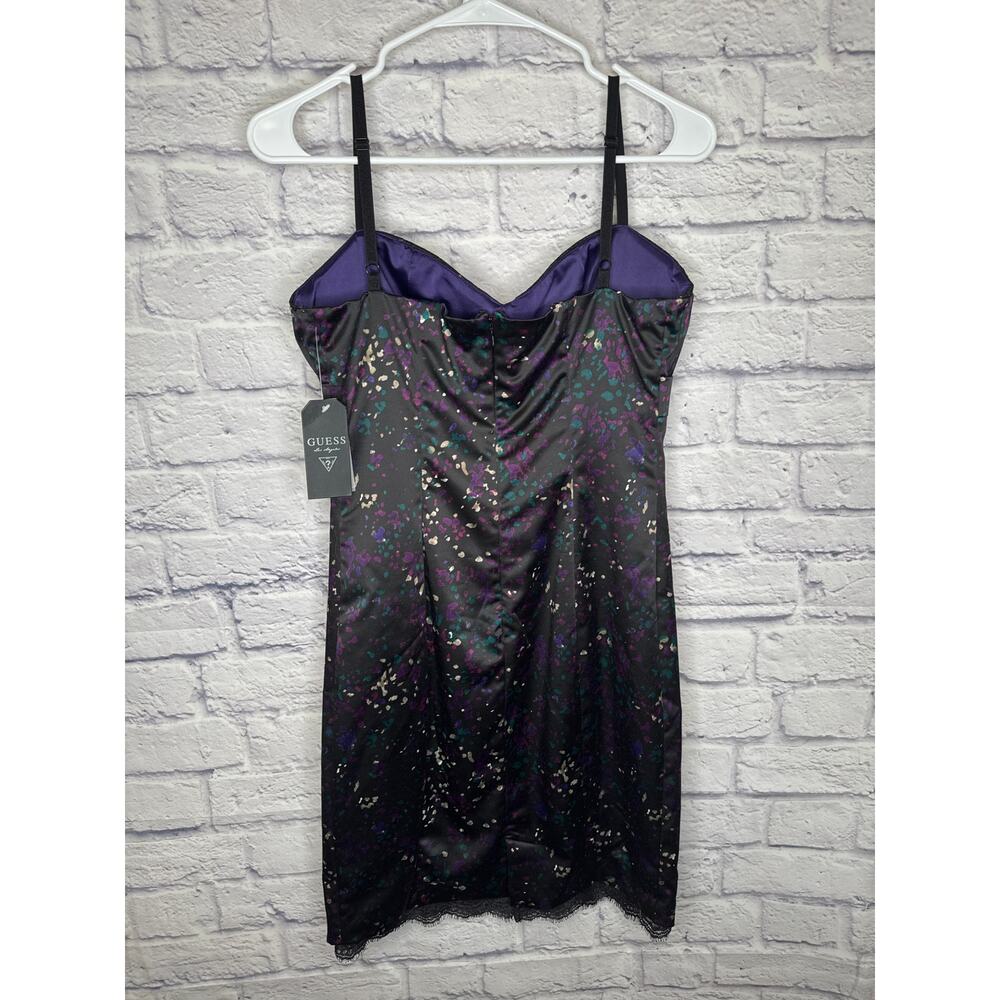 Guess Black Splatter Print Mini Stress Dress Bustier Top Adj Straps SZ 8 NWT - Picture 5 of 9